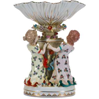 Ваза для фруктов Игра, фарфор роспись Н- 25,7 см. Германия. XX век