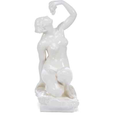 Скульптура Девушка с виноградом фаянс, авт. Ян Соммер (Jan Sommer) K.S. Bechyně Чехословакия 1920-30 гг. Н-35,5 см. Бечина, Чехословакия 1920-1930 гг