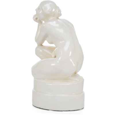 Скульптура Сидящая обнаженная фаянс, Rako Раковник, Чехословакия сер. XX в. Н-32 см. Раковник (?), Чехословакия Вторая четверть XX века