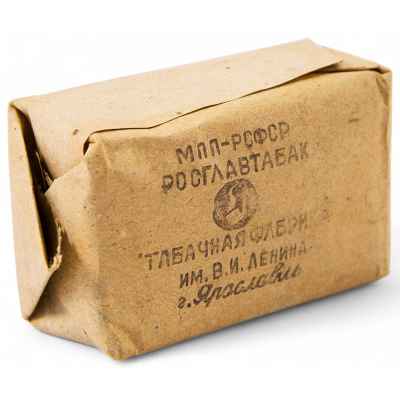 Упаковка средней курительной крупки № 2 1950-60 гг. 4,3x7,5 см. Табачная фабрика им. В.И. Ленина, г. Ярославль 1950-1960 гг