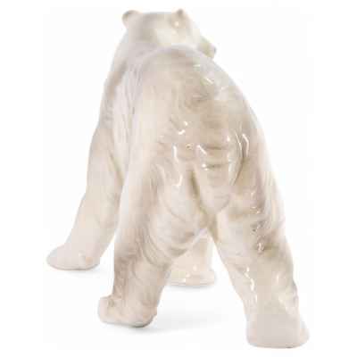 Скульптура Полярный медведь фаянс Европа сер. ХХ в. Н-16,8 см. Европа вторая половина ХХ века