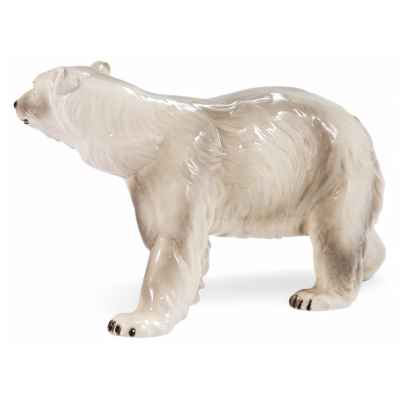 Скульптура Полярный медведь фаянс Европа сер. ХХ в. Н-16,8 см. Европа вторая половина ХХ века