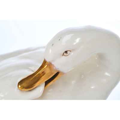 Скульптура Утка с утенком фарфор, Дрессель, Кистер и Ко. (Dressel, Kister & Cie) Германия 1905-22 гг. 23x30,5 см. Пассау, Германия 1905-1922 гг