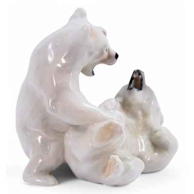 Скульптурная композиция Два медведя фарфор, Royal Copenhagen Factory Дания 1923-35 гг. Н-13,5 см. Royal Copenhagen Factory,  Копенгаген, Дания 1923-1935 гг