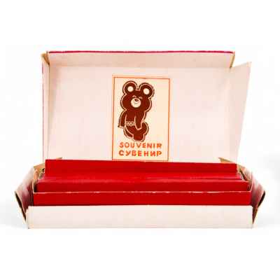 Сувенирный набор столовых приборов 6 персон Олимпийский нерж. сталь, ЧМЗ СССР 1980 г. СССР. Челябинский металлургический завод 1980