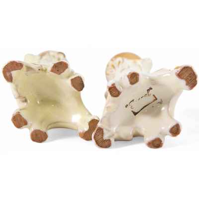 Парные подсвечник в стиле неорококо керамика, глазурь втор. пол. ХХ в. Н-11,7 см. Европа первая половина XX века