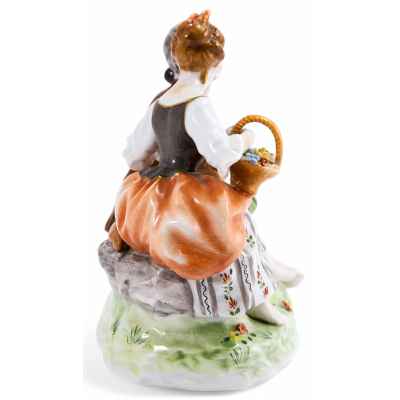 Скульптура Пастушок и цветочница фарфор, Unterweissbach Германия 1953-58 гг. H-15 см. Унтервайсбах, Германия 1953-1958 гг