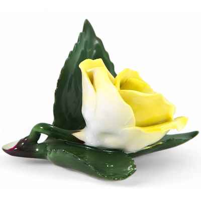 Скульптура Бутон чайной розы фарфор, Херенд (Herend) Венгрия 1980-е гг. Н-4,5 см. Херенд, Венгрия 1960-1986 гг