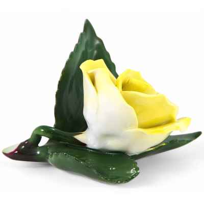 Скульптура Бутон чайной розы фарфор, Херенд (Herend) Венгрия 1980-е гг. Н-4,5 см. Херенд, Венгрия 1960-1986 гг
