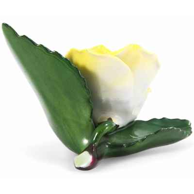 Скульптура Бутон чайной розы фарфор, Херенд (Herend) Венгрия 1980-е гг. Н-4,5 см. Херенд, Венгрия 1960-1986 гг