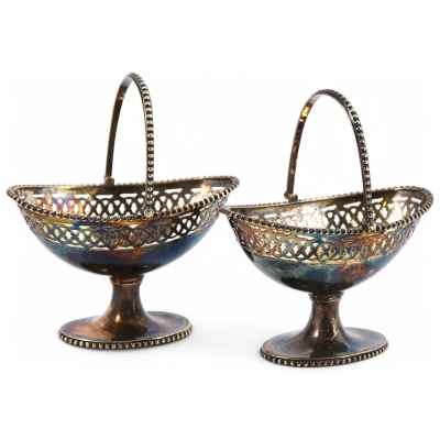 Судки для цукатов серебрение, Европа до 1896 г. 7,7x10,5 см. Европа До 1896 г