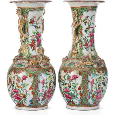 Парные вазы «Розы» Китай Вторая половина XIX века