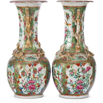 Парные вазы «Розы» Китай Вторая половина XIX века