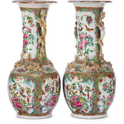 Парные вазы «Розы» Китай Вторая половина XIX века