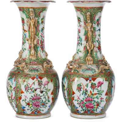 Парные вазы «Розы» Китай Вторая половина XIX века
