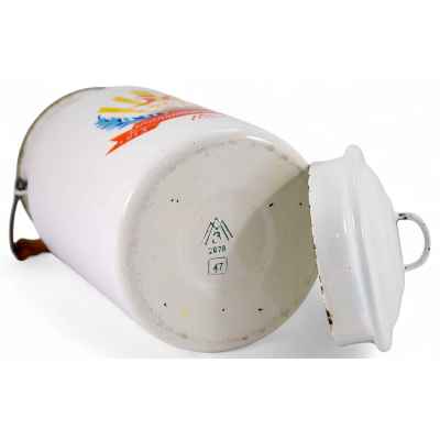 Бидон Юбилейный 50 лет ЛМЗ сталь, эмаль Лысьва СССР 1963 г. Н-28 см. СССР. Лысьвинский металлургический завод 1963