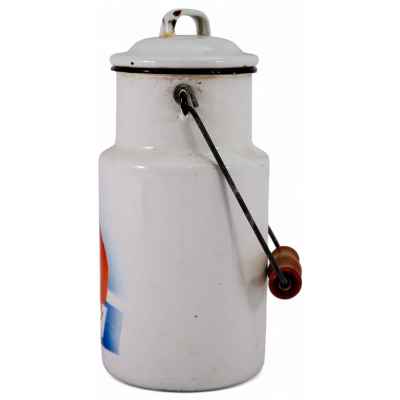 Бидон с крышкой 50 лет Октября сталь, эмаль Лысьва ЛМЗ СССР 1967 г. Н-21,5 см. СССР 1967