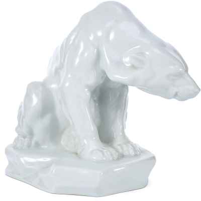 Скульптура Медведь за ловлей рыбы фарфор, Херенд (Herend) Венгрия 1960-86 гг. Н-19,5 см. Венгрия 1930 гг