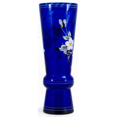 Ваза Цветы кобальтовое стекло Россия первая четверть ХХ века