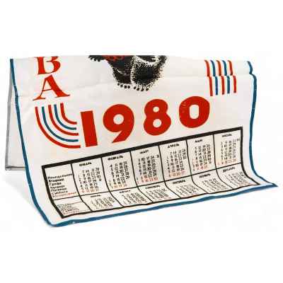 Календарь настенный за 1980г. ткань, печать г. Новосибирск 53x37 см. РСФСР, г. Новосибирск 1980