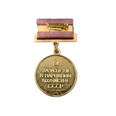 Бронзовая медаль За успехи в народном хозяйстве ВДНХ томпак СССР 1966-90 гг. D-23 мм. СССР 1963 -1988 гг