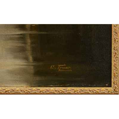 Лесной пейзаж с озером Европа конец XIX-начало XX вв