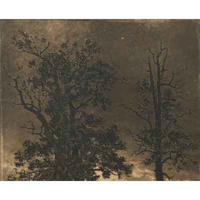 Шишкин И. И. Авторский офорт Ночь 1886 г. 23,5x16,5 см. Россия 1886