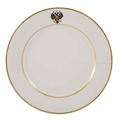 Тарелка ИФЗ Коронационная с гербом 1881-1883 гг Императорский Фарфоровый Завод 1881-1883 гг