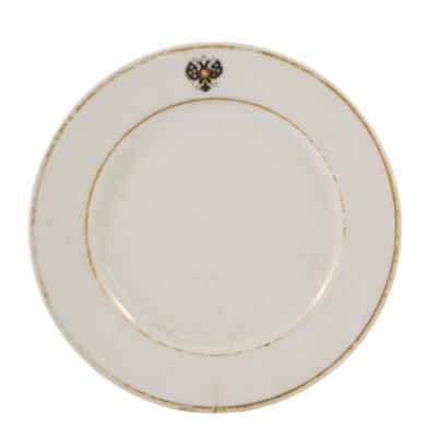 Тарелка коронационная 1883 г ИФЗ с гербом Императорский Фарфоровый Завод 1883