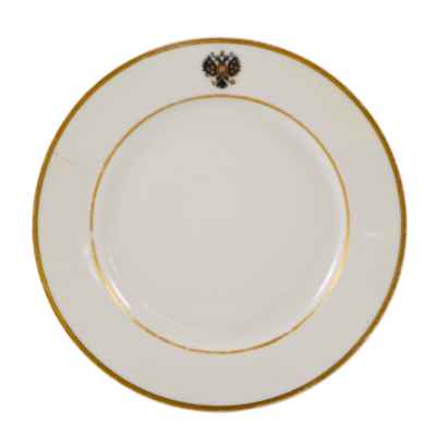 Тарелка коронационная 1883 г ИФЗ с гербом Императорский Фарфоровый Завод 1883