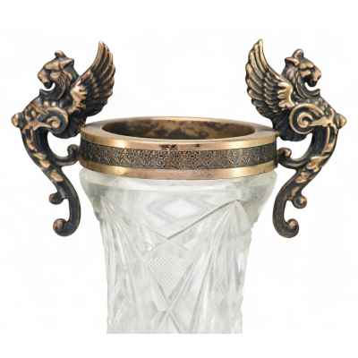 Ваза хрусталь, серебро 84 Москва Исполнитель: фабрика А, Т. Иванова 1908-1917 гг