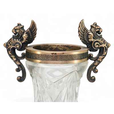 Ваза хрусталь, серебро 84 Москва Исполнитель: фабрика А, Т. Иванова 1908-1917 гг