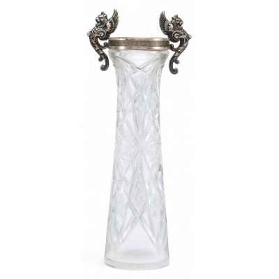 Ваза хрусталь, серебро 84 Москва Исполнитель: фабрика А, Т. Иванова 1908-1917 гг