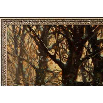 W. Heidbach Кабаны в зимнем лесу х/м Европа 1900-е гг. 60x80 см. Европа 1900-е гг