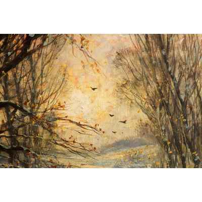 W. Heidbach Кабаны в зимнем лесу х/м Европа 1900-е гг. 60x80 см. Европа 1900-е гг