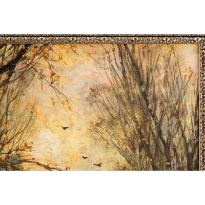 W. Heidbach Кабаны в зимнем лесу х/м Европа 1900-е гг. 60x80 см. Европа 1900-е гг