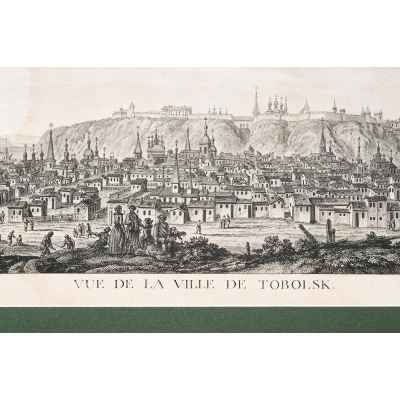 Вид города Тобольска, автор Шарль де Леспинас.  1770 -гг