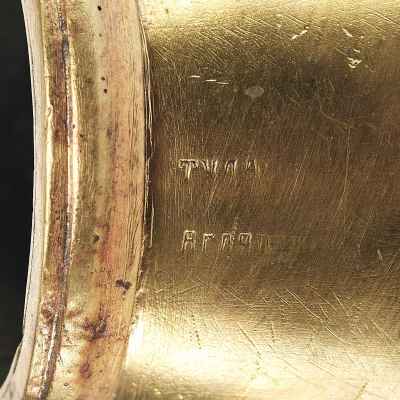 Мерка с ручкой Тула 1/20 ведра полуштоф латунь нач. ХХ в.  