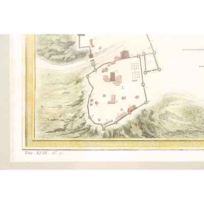 Гравюра вид города Тобольска.  18 век