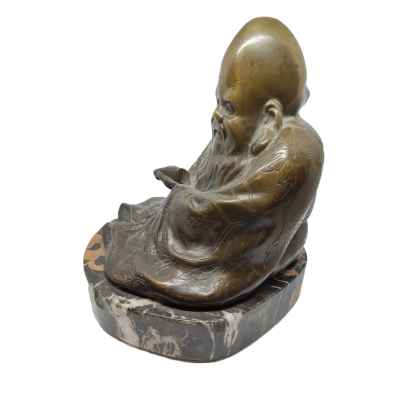Скульптура мудреца Фукурокудзю бронза, мрамор, Европа нач. ХХ в. Н-16 см. Европа начало XX века