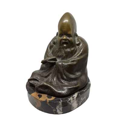 Скульптура мудреца Фукурокудзю бронза, мрамор, Европа нач. ХХ в. Н-16 см. Европа начало XX века