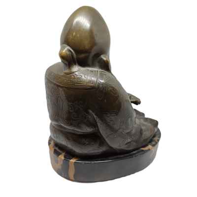 Скульптура мудреца Фукурокудзю бронза, мрамор, Европа нач. ХХ в. Н-16 см. Европа начало XX века