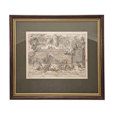 Frans Hogenberg Гравюра Резня в Кахоре ен Керси 1580-е гг. 33,5x42,5 см.  1560-1580 гг
