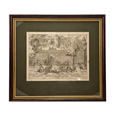 Frans Hogenberg Гравюра Резня в Кахоре ен Керси 1580-е гг. 33,5x42,5 см.  1560-1580 гг