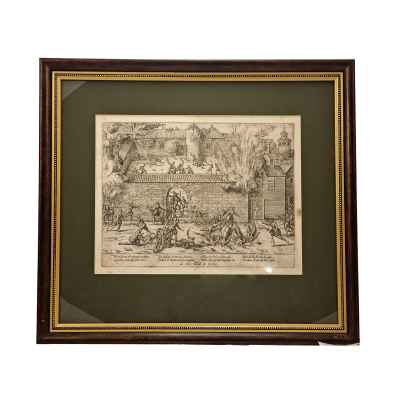 Frans Hogenberg Гравюра Резня в Кахоре ен Керси 1580-е гг. 33,5x42,5 см.  1560-1580 гг