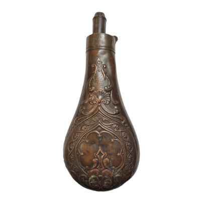 Пороховница Drams латунь, сталь Европа кон. XIX в. 20х8,5 см. Европа кон. XIX в.