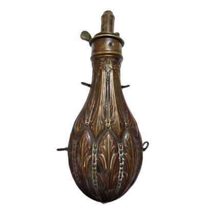 Пороховница James Dixon & Sons Sheffield латунь, сталь кон. XIX в. 20,5х8,5 см. Шеффилд, Британская Империя втор. пол. XIX в.