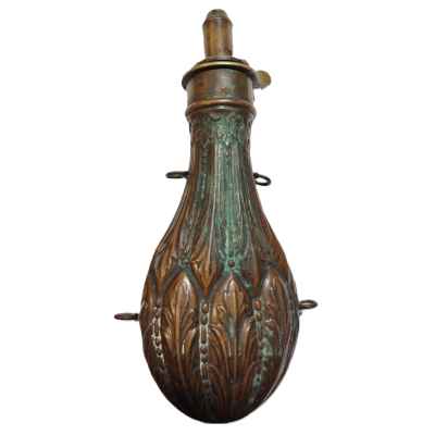 Пороховница James Dixon & Sons Sheffield латунь, сталь кон. XIX в. 20,5х8,5 см. Шеффилд, Британская Империя втор. пол. XIX в.