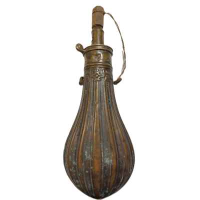 Пороховница G&J.W. Hawkslcy Sheffield латунь, сталь кон. XIX в. 20,5х8,5 см. Шеффилд, Британская Империя сер. XIX в.