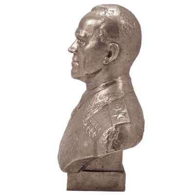 Бюст Г. К. Жукова авт. Н. Баганов силумин СССР 1976 г. Н-26 см. СССР 1976